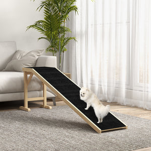 Pet Ramp Bed Steps for Dogs Cats Non-slip Carpet 74"L x 16"W x 25"H Natural