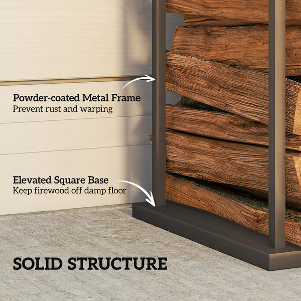 Vertical log rack with a capacity of 100 kg black