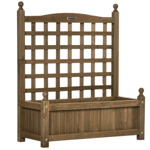 Planter with trellis for climbing plants, coffee color