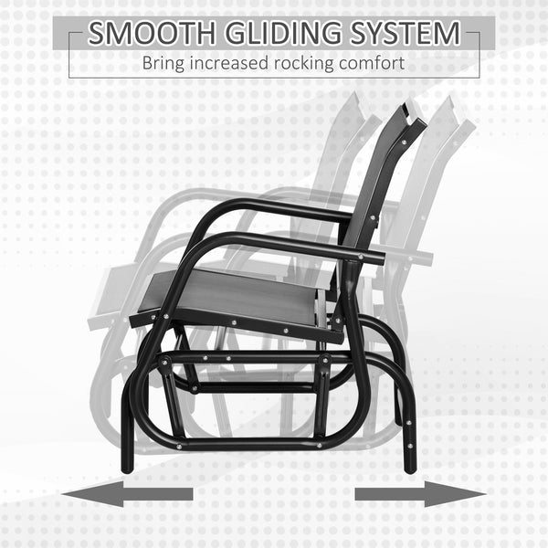 Rocking chair with seat and backrest in breathable mesh fabric, grey