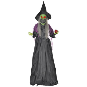 5.9ft Life-Size Old Witch Decoration, Sound &amp; Motion Activated with Light-Up Eyes