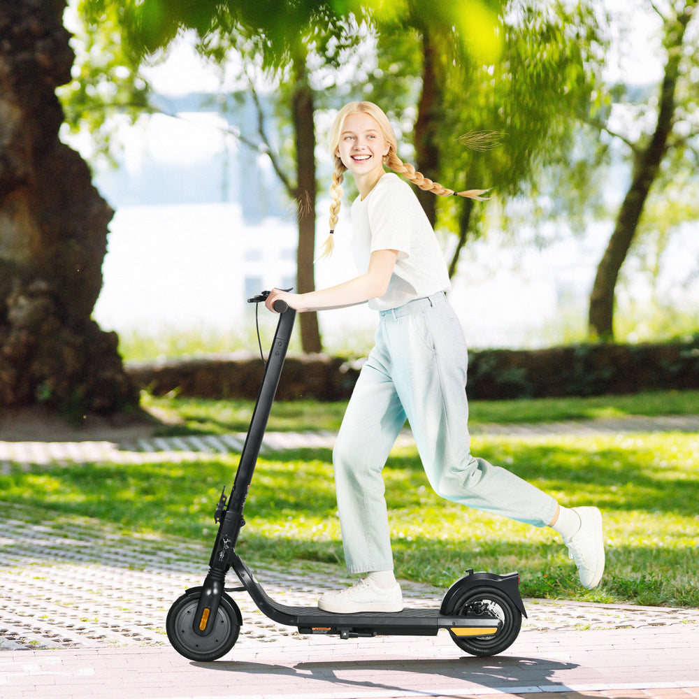Foldable electric scooter with lighting, black