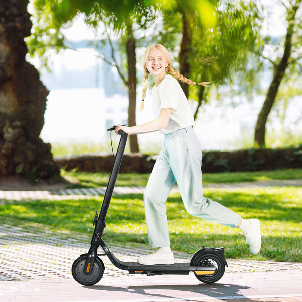 Foldable electric scooter with lighting, black