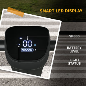 Foldable electric scooter with lighting, black