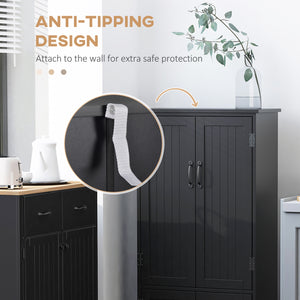 4-Door Multi-Tier Pantry, Black