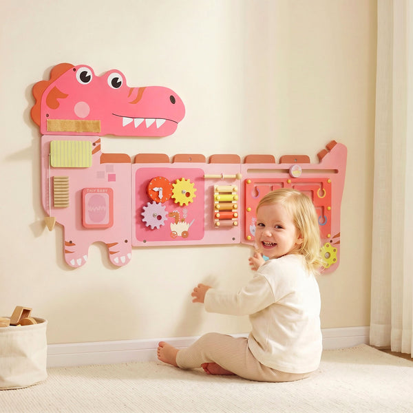 Pink Dinosaur Wall Activity Panel, 2 years and up