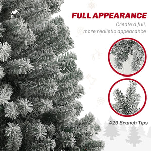 6ft Pre-Lit Frosted Artificial Christmas Tree with Remote Control