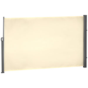 Folding outdoor awning, UV and wind resistant, cream white