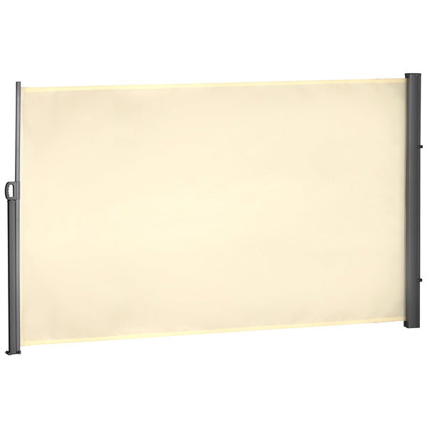 Folding outdoor awning, UV and wind resistant, cream white