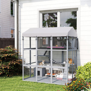 Enclosure with anti-escape base and easy cleaning, grey