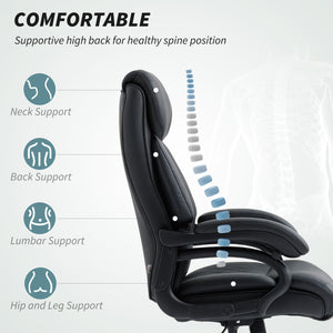 Office chair with spring padding, black