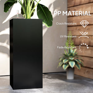 Set of 2 planters with water level indicator, black