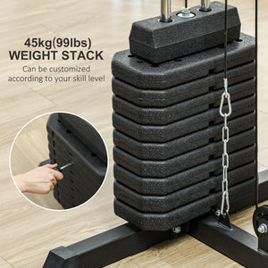 Multi-function strength training machine for lat pulldowns and leg exercises