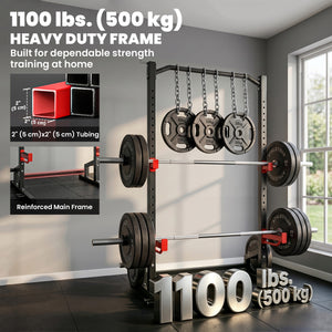 Reinforced weight rack with storage, 1,100 lbs