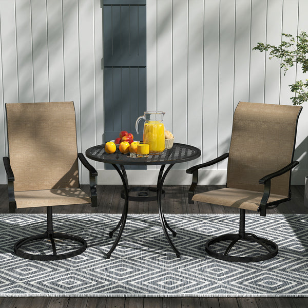Set of 2 outdoor swivel chairs