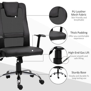 Ergonomic Mesh Office Chair with Tilt Function and Armrests, Black