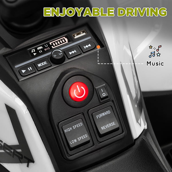 Kids ATV, 12V Battery Powered Electric Toy with Spring Suspension, Storage Basket, High &amp; Low Speed, Green