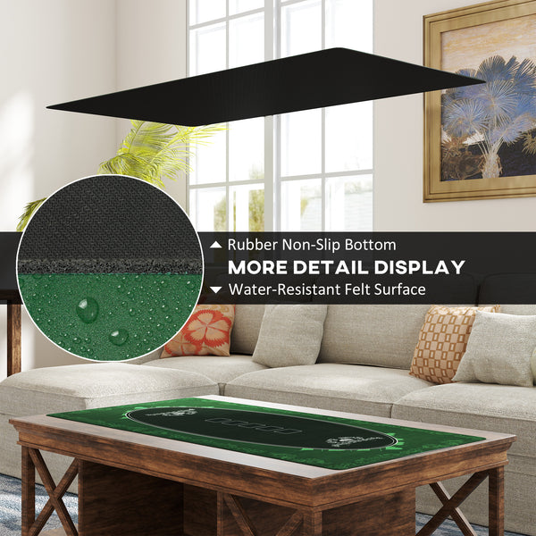 6-player poker mat, green