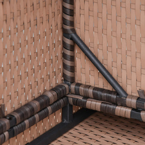 6 Piece Wicker Garden Furniture Set with Cushions and Storage Table, Orange