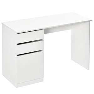Modern Computer Desk with Storage Drawer and Cabinet, White