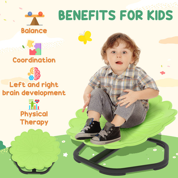 Flower-shaped swivel chair for children, green