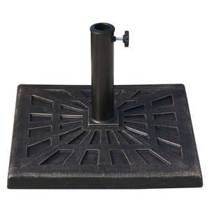Outdoor Square Resin Umbrella Base - Bronze