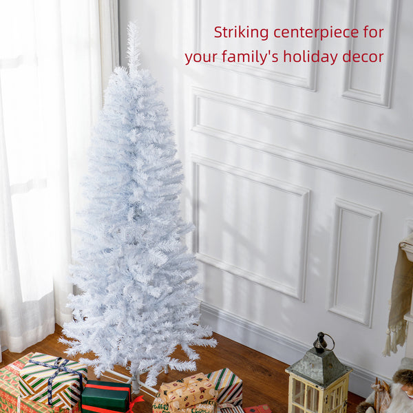 5ft Slim White Artificial Christmas Tree with Automatic Opener