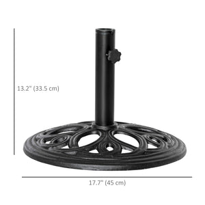 Patio Umbrella Stand, Fits 1.5" and 2" Diameter Poles, Black