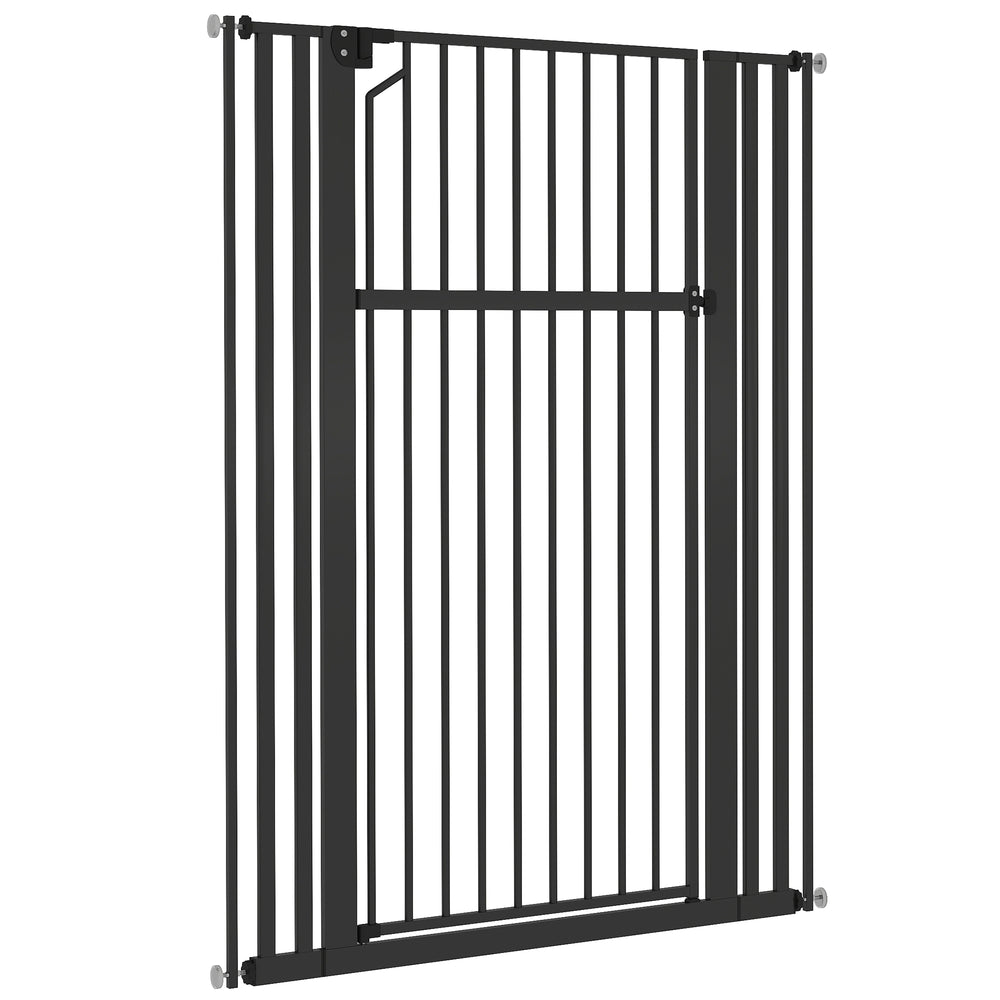 55-inch tall pet gate, adjustable width, black