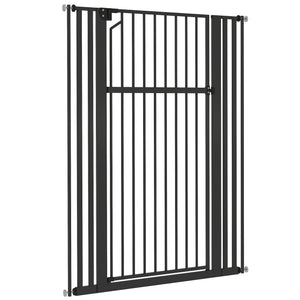 55-inch tall pet gate, adjustable width, black