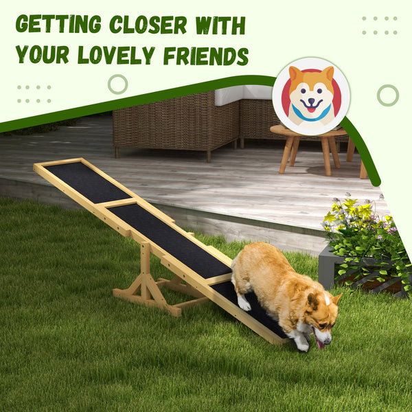 Wooden seesaw for dogs