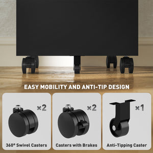 3 Drawer Filing Cabinet with Lock, Steel Office Storage Cabinet with Hanging Bar for A4, Legal and Letter Files, Black