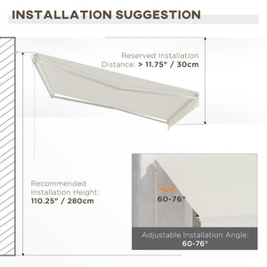 12'x10' Electric Retractable Awning, UV Protection Sun Shade Shelter w/ Remote Controller for Deck Balcony Yard, Cream