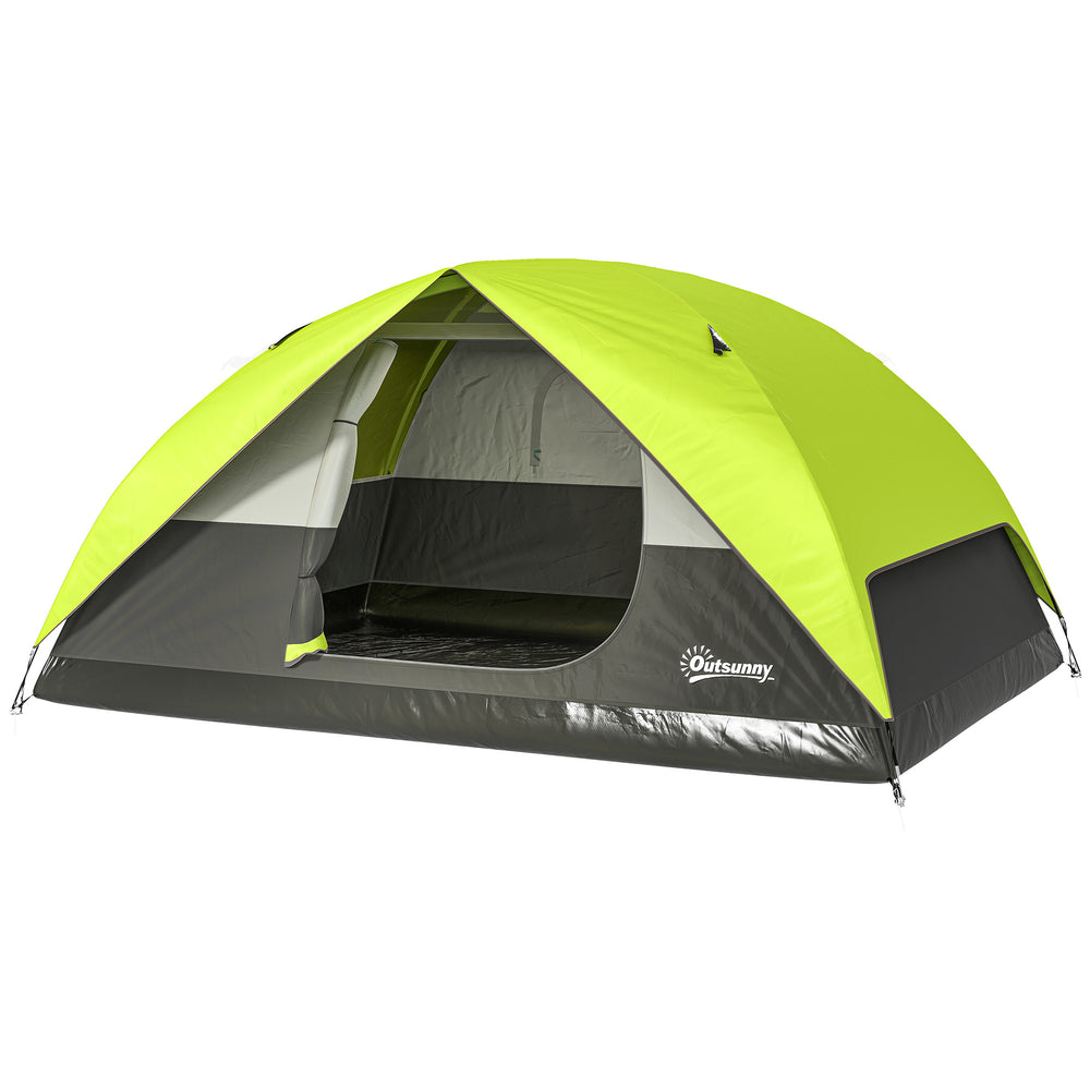 Waterproof camping tent with mesh window, storage pockets and hook