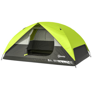 Waterproof camping tent with mesh window, storage pockets and hook