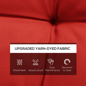 Outdoor Patio Chair Replacement Cushions with Ties, Tufted, Set of 2, Red