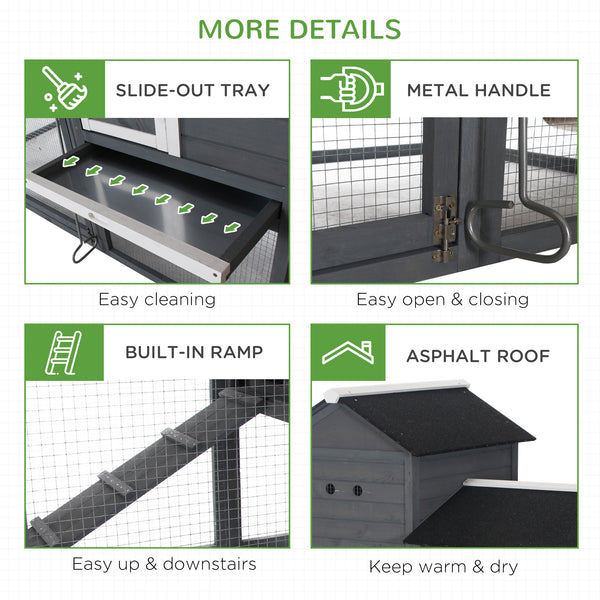 84'' Chicken Coop Deluxe Wooden House Hen Backyard Poultry Hutch Run Box