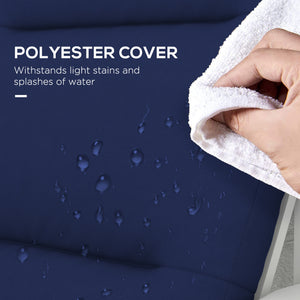 Adirondack Patio Chair Replacement Cushions with Back and Ties, Set of 2, Blue