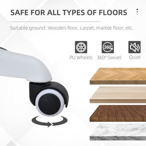 Soft, armless office chair with adjustable height, white