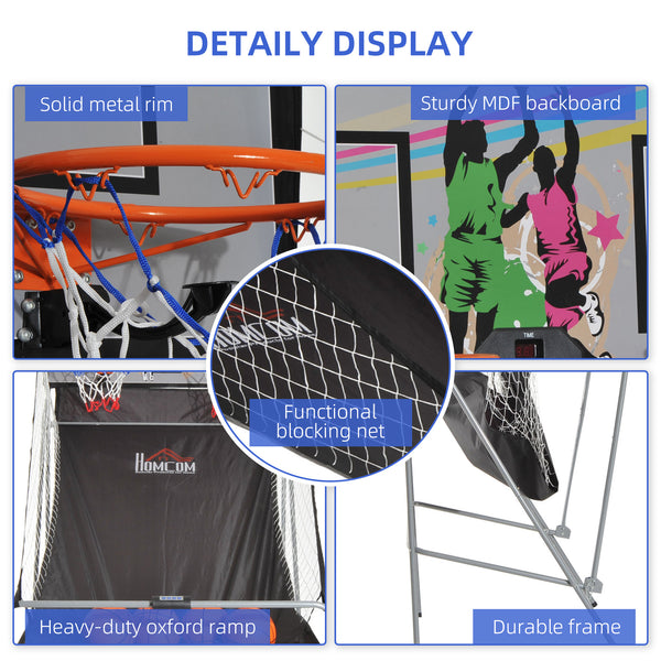 Double Shots Two-Player Foldable Arcade Basketball System