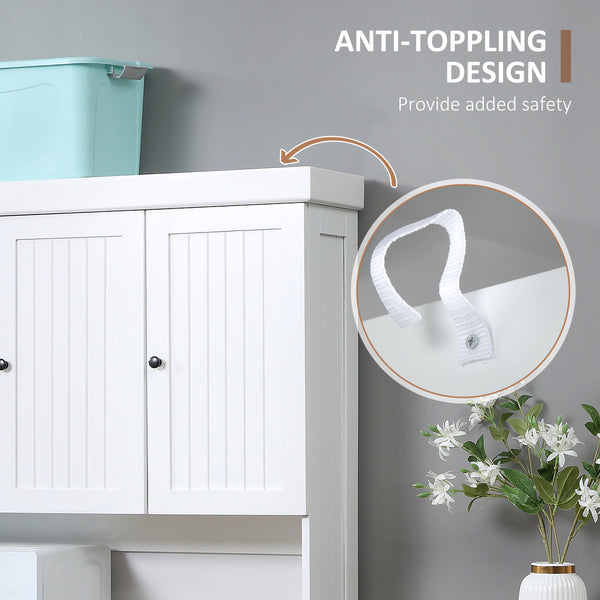 Kitchen sideboard with microwave stand, white 