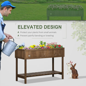 Raised wooden vegetable garden with 8 compartments, dark brown