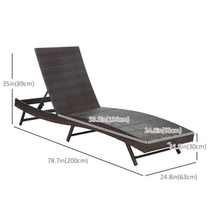 Woven resin chaise lounge with 5-position adjustable backrest, grey
