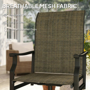 Set of 2 high-back outdoor swivel chairs, brown