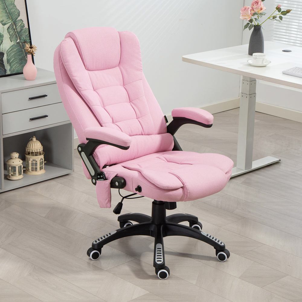 Office chair with 6 vibrating massage points, pink