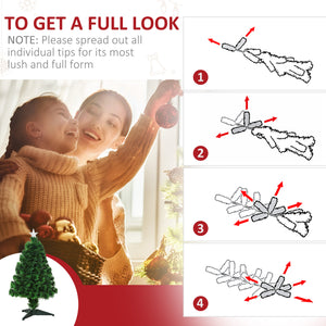 2.5ft Pre-Lit Small Artificial Christmas Tree with Fiber Optics