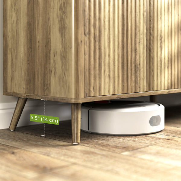 Modern Sideboard with 4 Fluted Doors and 2 Adjustable Shelves for Kitchen and Living Room, Natural