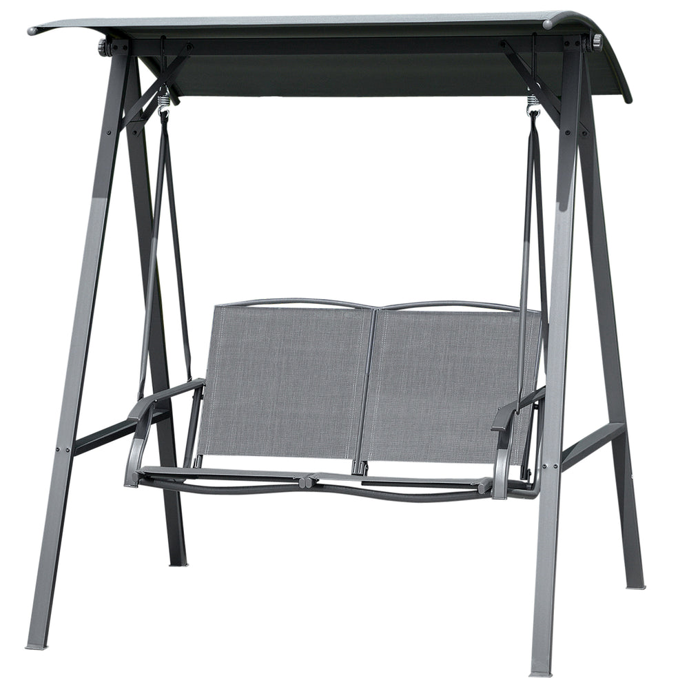 2-seater swing with adjustable canopy, grey