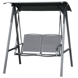 2-seater swing with adjustable canopy, grey