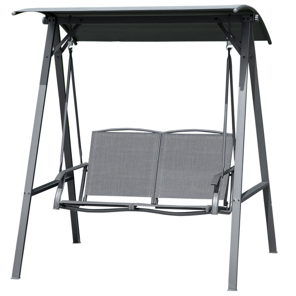 2-seater swing with adjustable canopy, grey